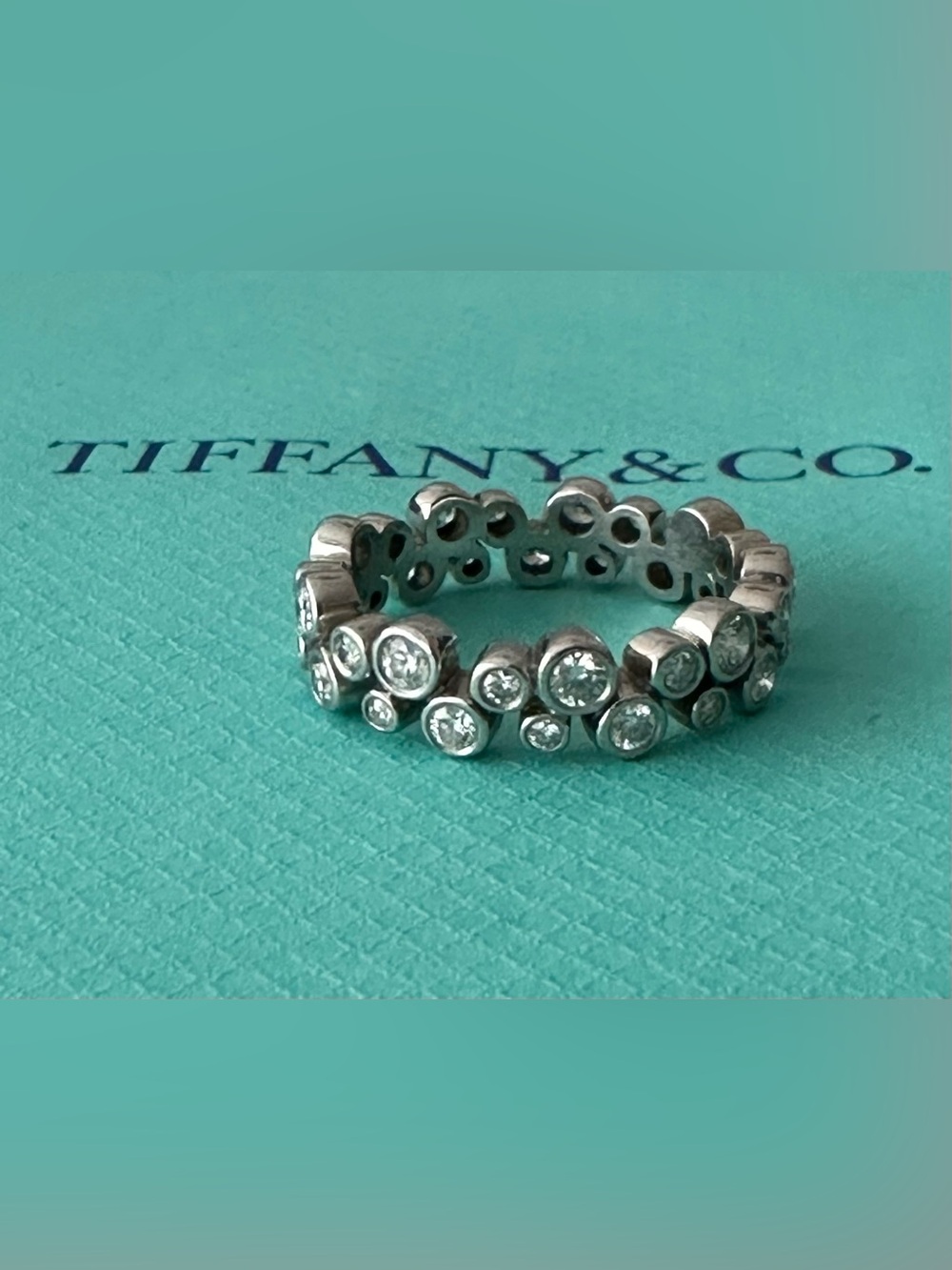 Tiffany & Co. Bubbles Platinum Diamond Eternity Ring 7-7.25
